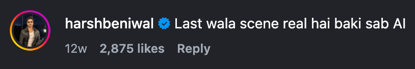 harshbeniwal: Last wala scene real hai baki sab AI