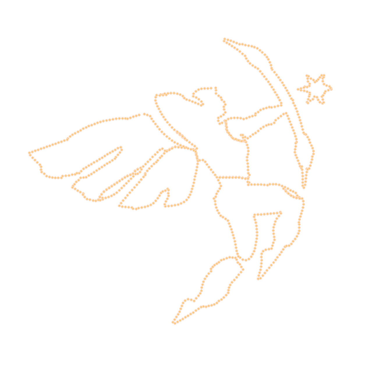 Golden outline of the winged Zenime archer